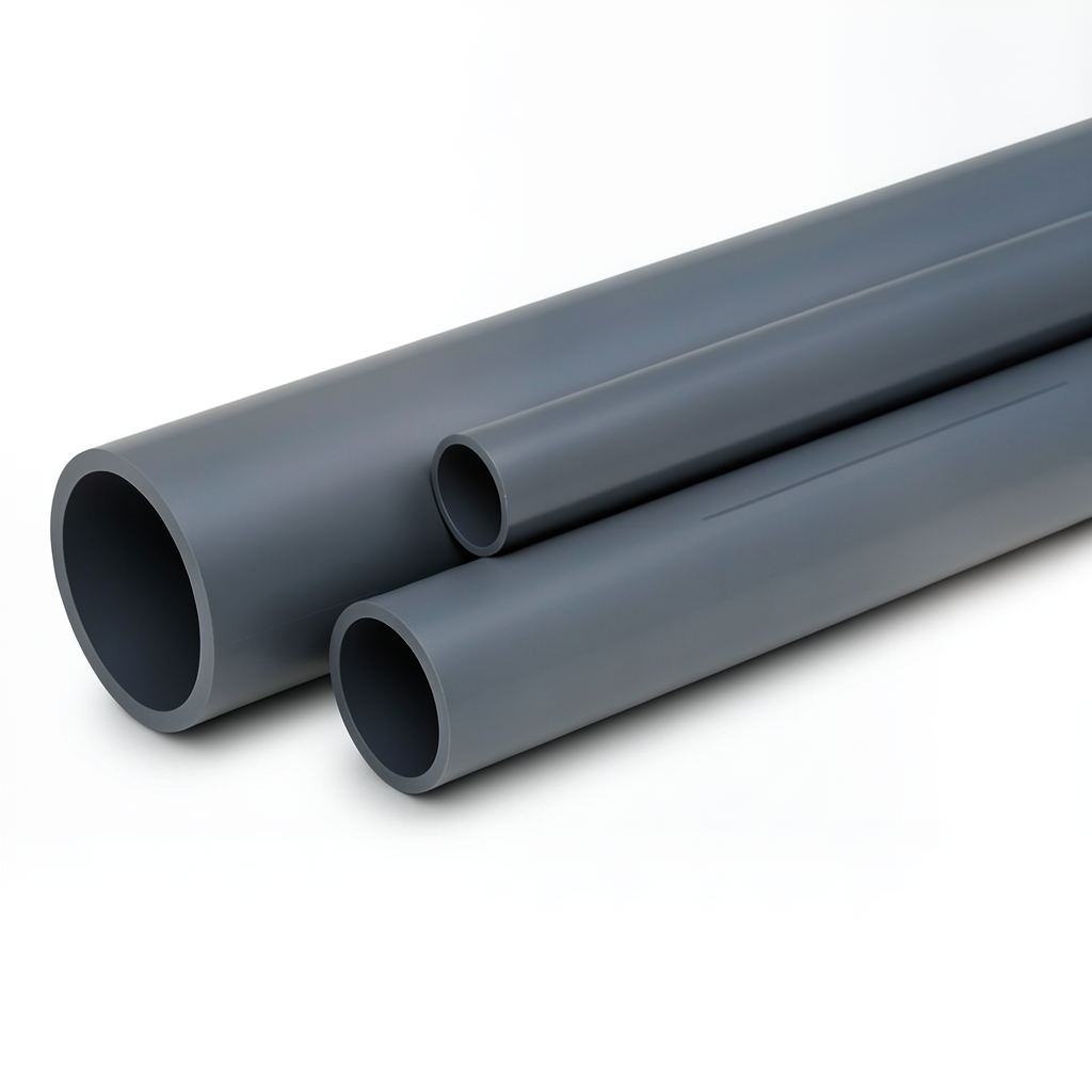 مواسير UPVC مقاس 1 إنش، سمك 3.4 مم، لون رمادي غامق