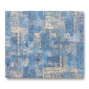 Italian Wall Covering Blue with Beige, 10m Length x 1.06m Width