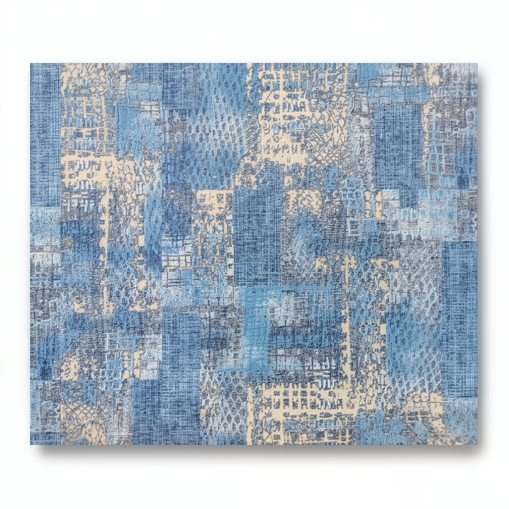 Italian Wall Covering Blue with Beige, 10m Length x 1.06m Width