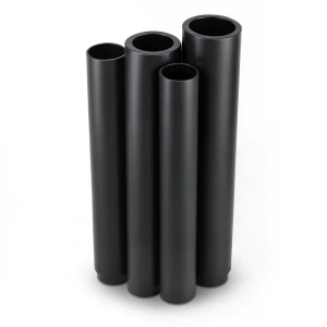 أنابيب HDPE بولي ايثيلين عالي الكثافة PE 63 ضغط 10 بار قطر 180 مم سمك 16.4 مم لون أسود