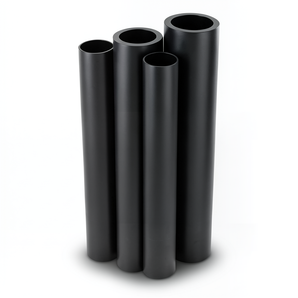 أنابيب HDPE PE 63 ضغط 10 بار قطر خارجي 200 مم سمك 18.2 مم لون أسود