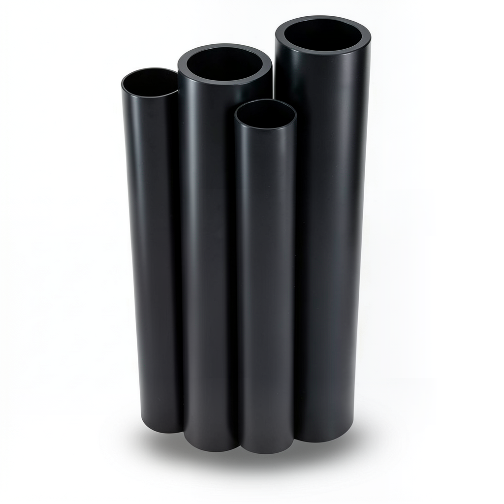 أنابيب HDPE PE 63 ضغط 10 بار قطر خارجي 280 مم سمك 25.4 مم أسود