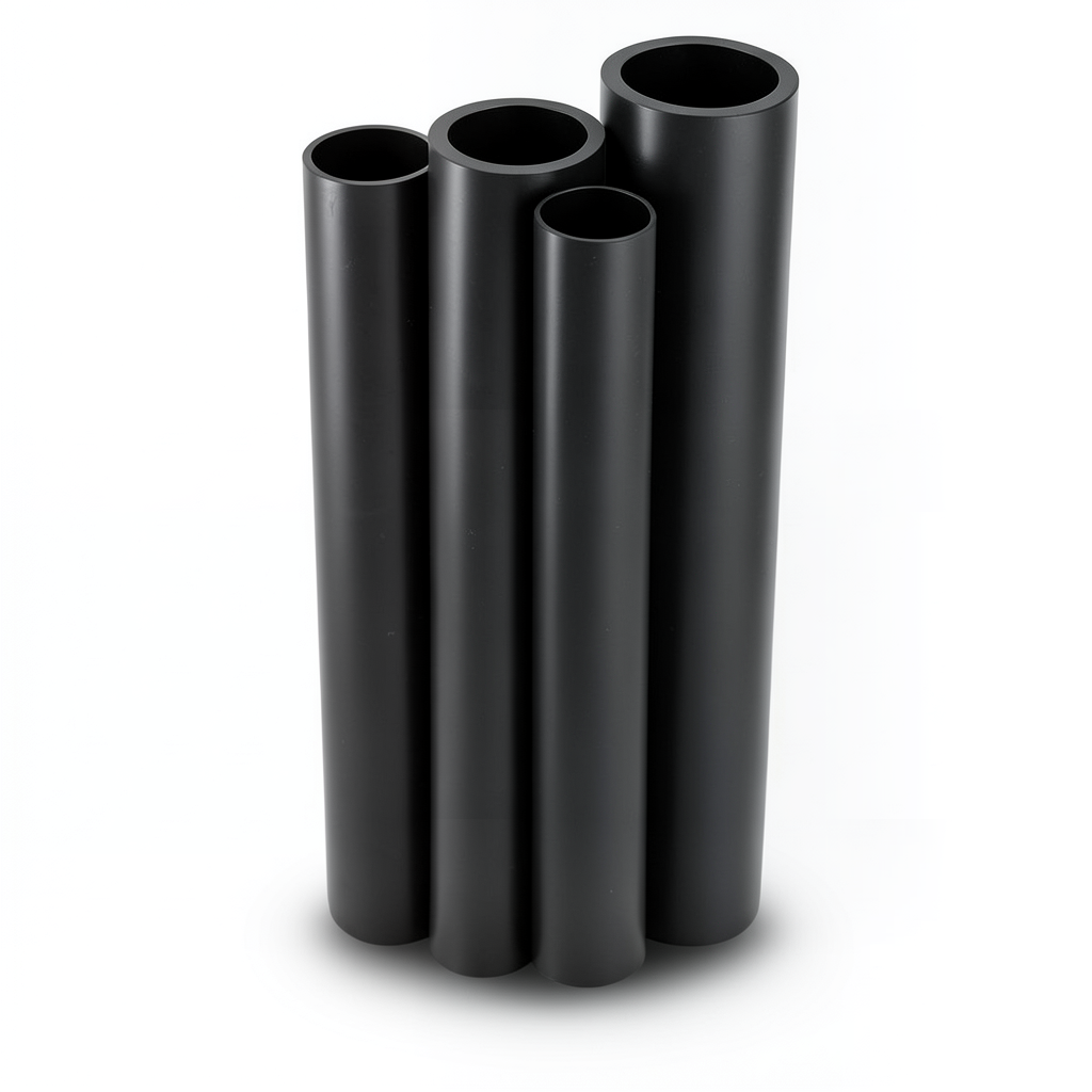أنابيب HDPE PE 63 ضغط 10 بار قطر 315 مم سمك 28.6 مم لون أسود