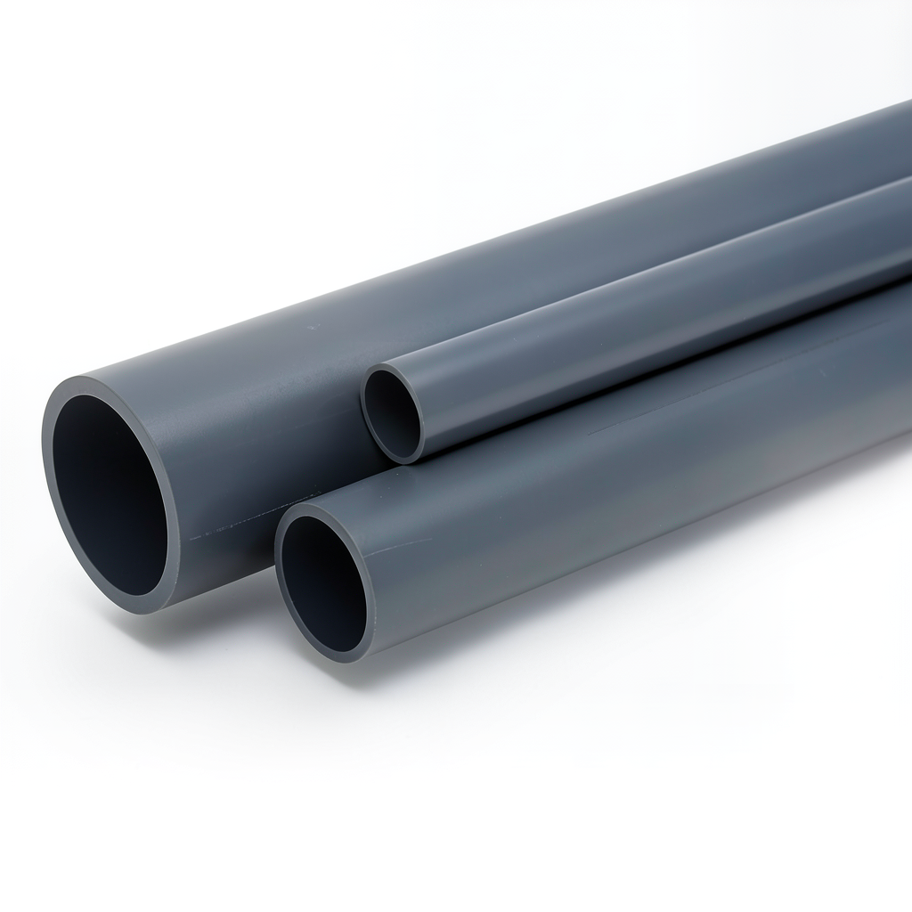 مواسير UPVC ضغط 15 بار مقاس 2 إنش سمك 3.9 مم لون رمادي غامق