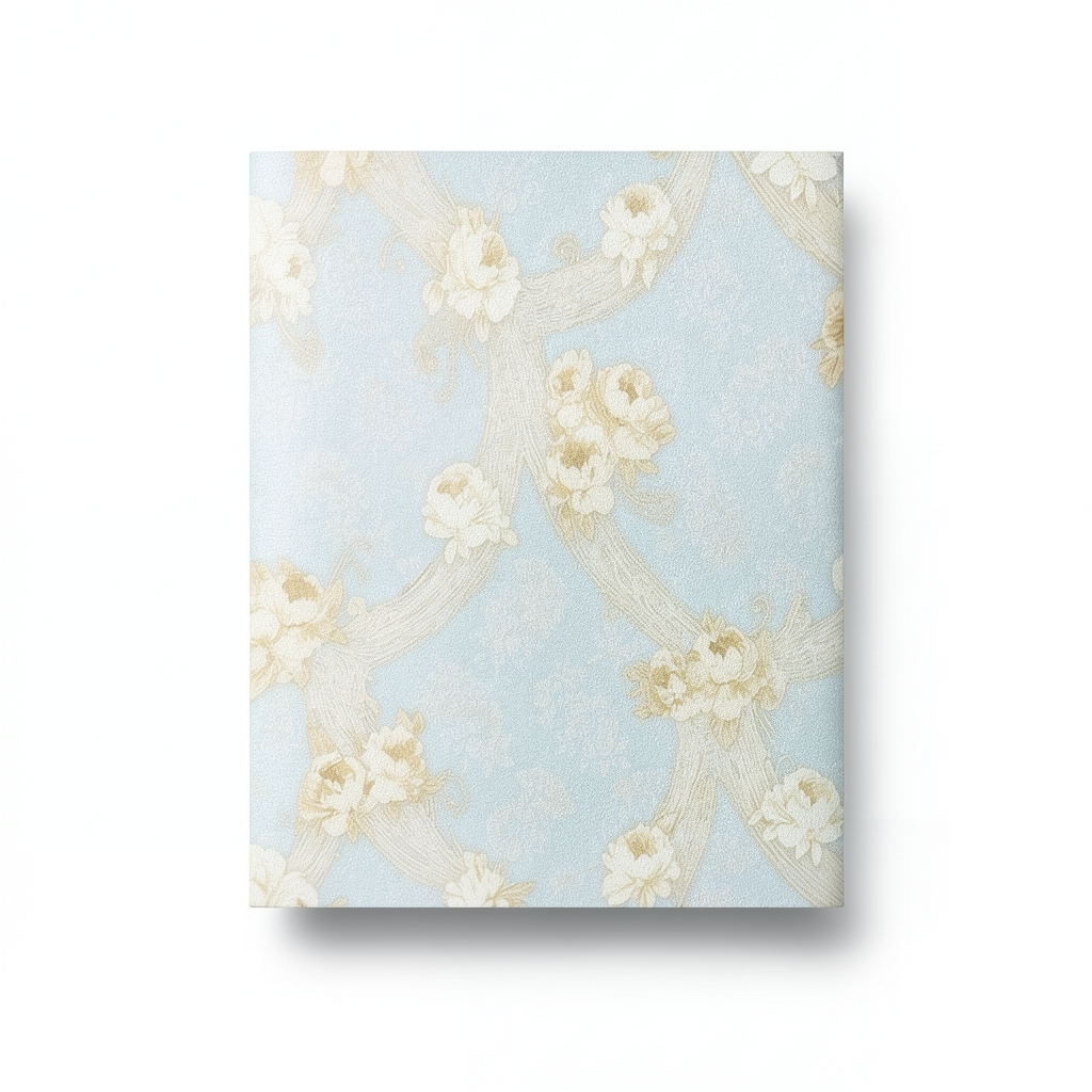 Italian Wall Decoration 10m x 0.73m Light Blue with Beige