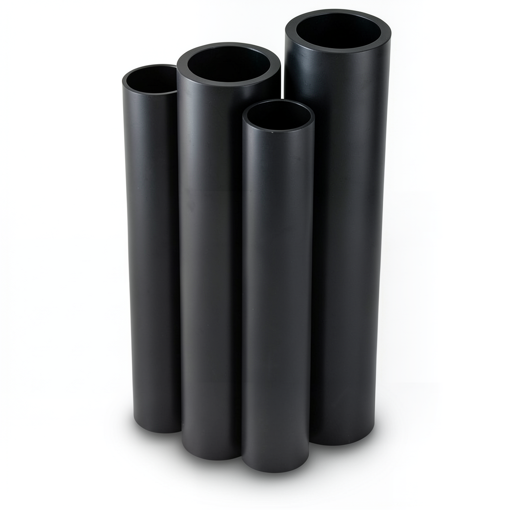مواسير HDPE PE 63 ضغط 10 بار قطر خارجي 710 مم سمك 64.5 مم لون أسود