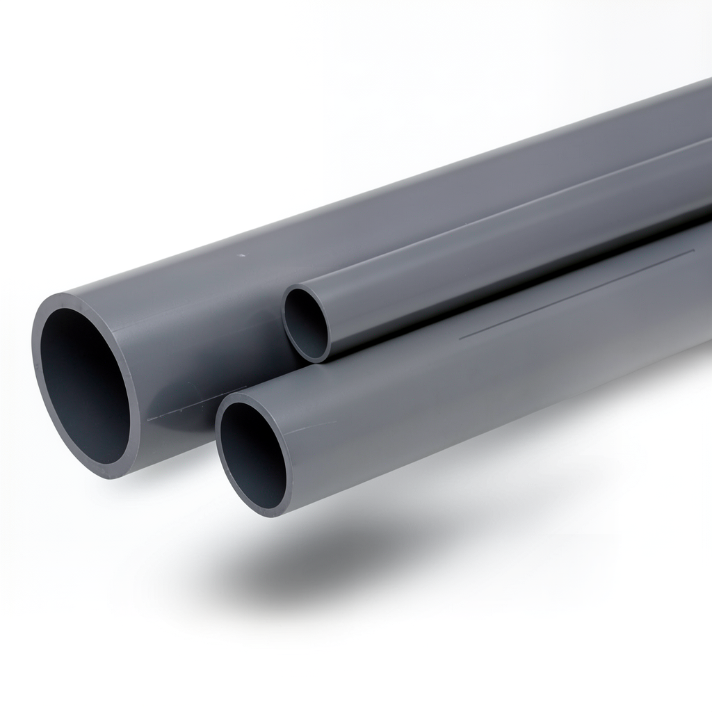 مواسير UPVC مقاس ¼ 1 إنش سمك 3.6 مم لون رمادي غامق