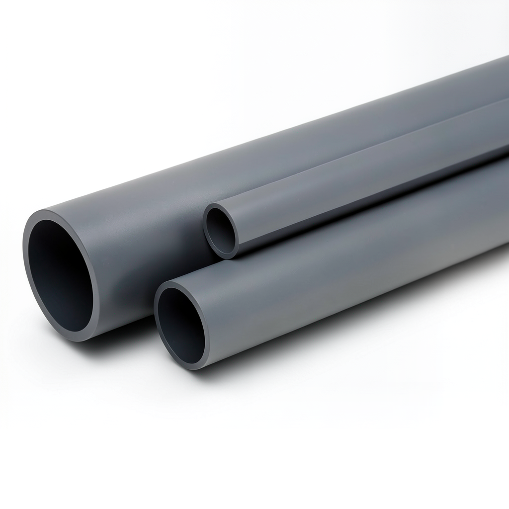 مواسير UPVC مقاس ½ 1 إنش سمك 3.7 مم لون رمادي غامق