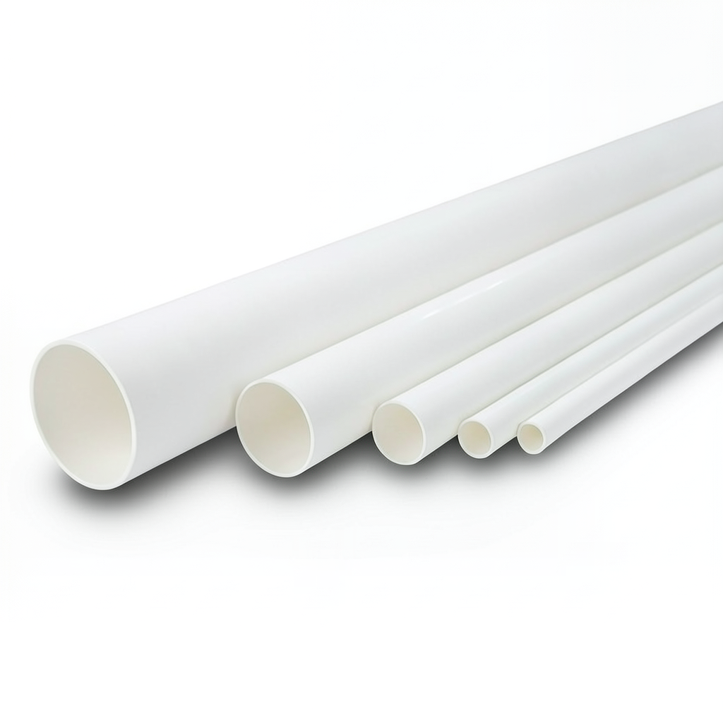 مواسير UPVC ضغط اسمي 11 بار مقاس 1 إنش سمك 1.52 مم لون أبيض