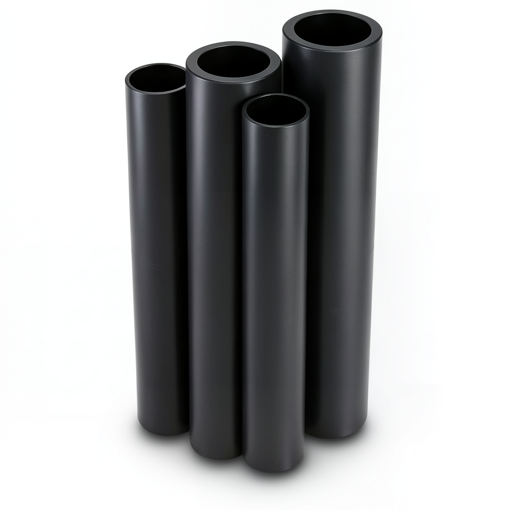 أنابيب HDPE PE 63 ضغط 10 بار قطر خارجي 200 مم سمك 18.2 مم لون أسود
