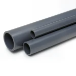 مواسير UPVC ضغط 15 بار مقاس 2 إنش سمك 3.9 مم لون رمادي غامق