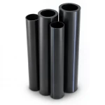 مواسير HDPE بولي ايثيلين عالي الكثافة PE 63 ضغط 10 بار قطر خارجي 630 مم سمك 57.2 مم لون أسود