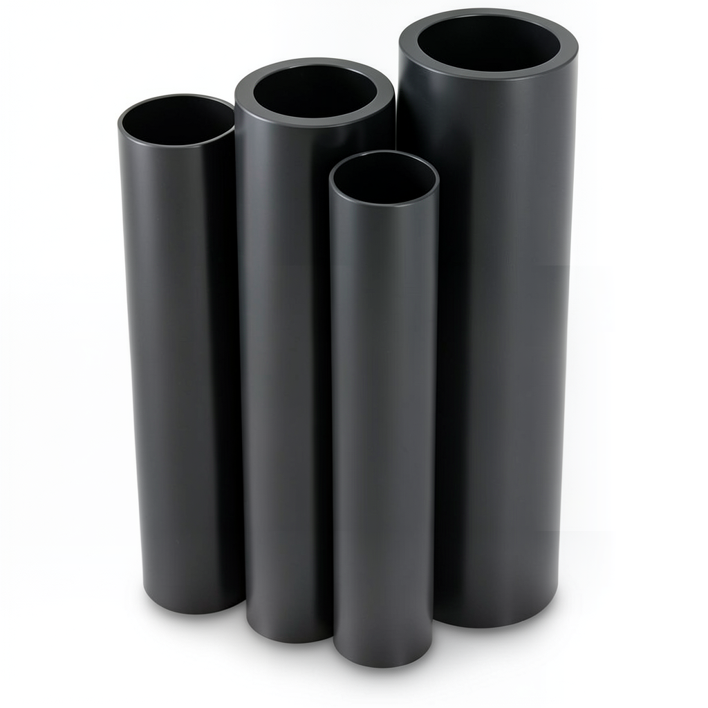 مواسير HDPE PE 63 ضغط 10 بار قطر خارجي 710 مم سمك 64.5 مم لون أسود