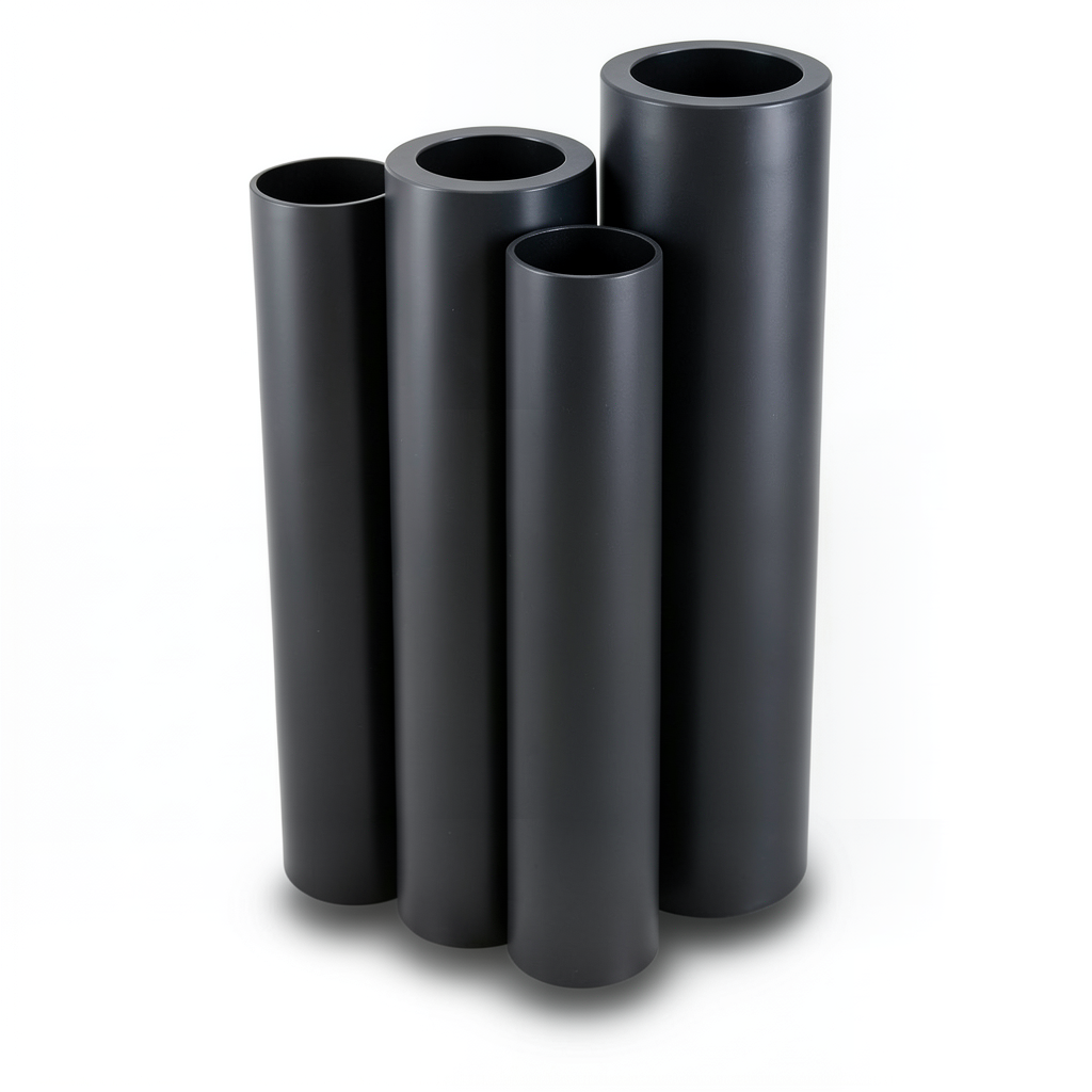 أنابيب HDPE PE 63 ضغط 10 بار قطر خارجي 200 مم سمك 18.2 مم لون أسود