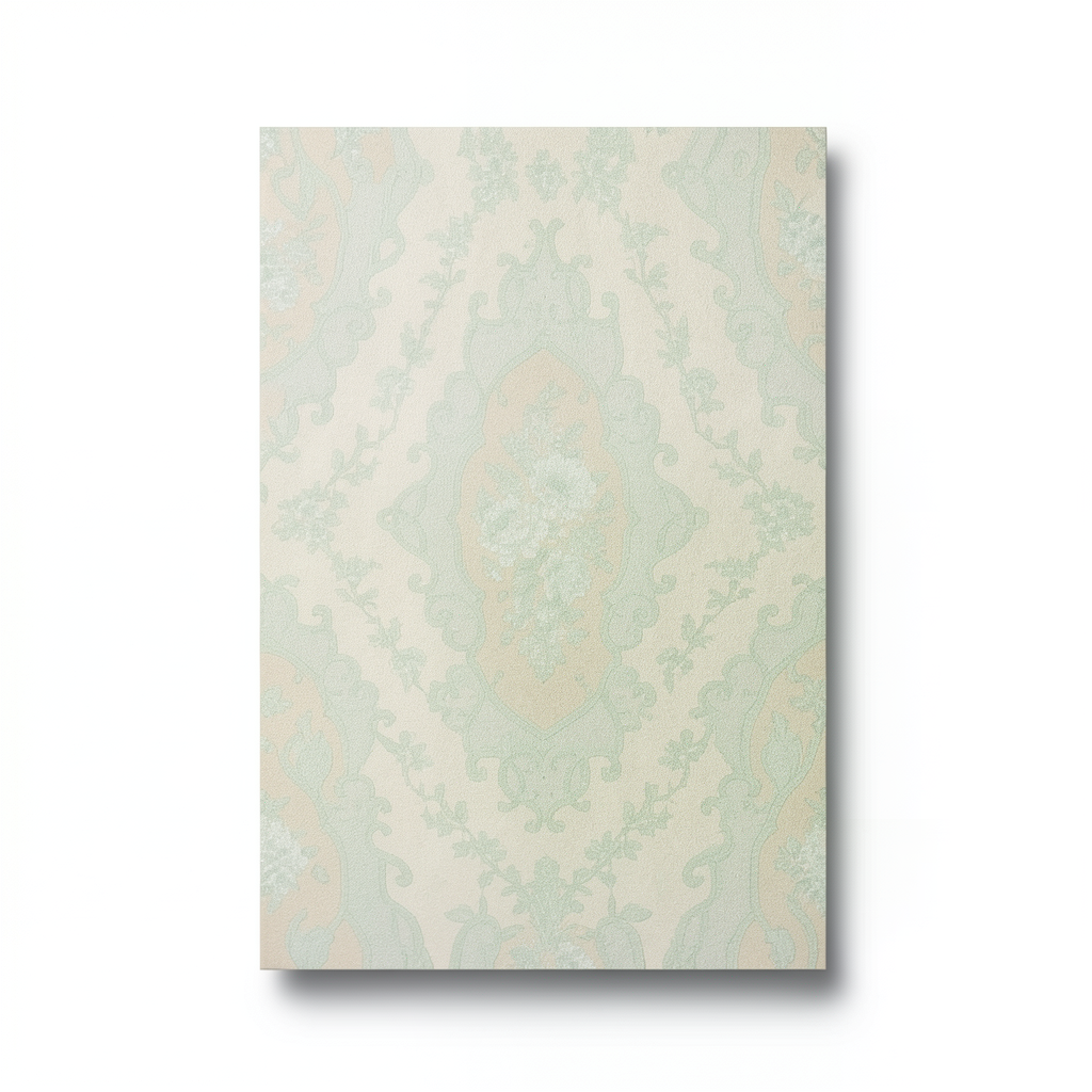 Italian Wall Covering 10m x 0.73m Beige with Pale Green, Model 27007