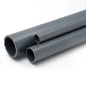 مواسير UPVC ضغط اسمي 9 بار مقاس 4 إنش سمك 4.5 مم لون رمادي غامق