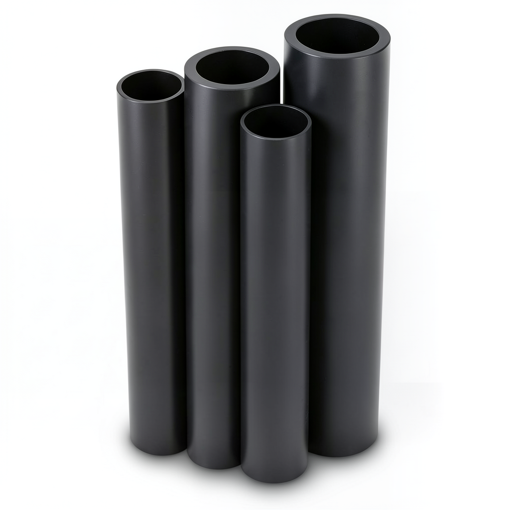 مواسير HDPE الراجحي PE 63 ضغط 15.9 بار قطر خارجي 200 مم سمك 27.4 مم لون أسود