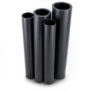مواسير HDPE بولي ايثيلين عالي الكثافة PE 63 ضغط 10 بار قطر خارجي 630 مم سمك 57.2 مم لون أسود