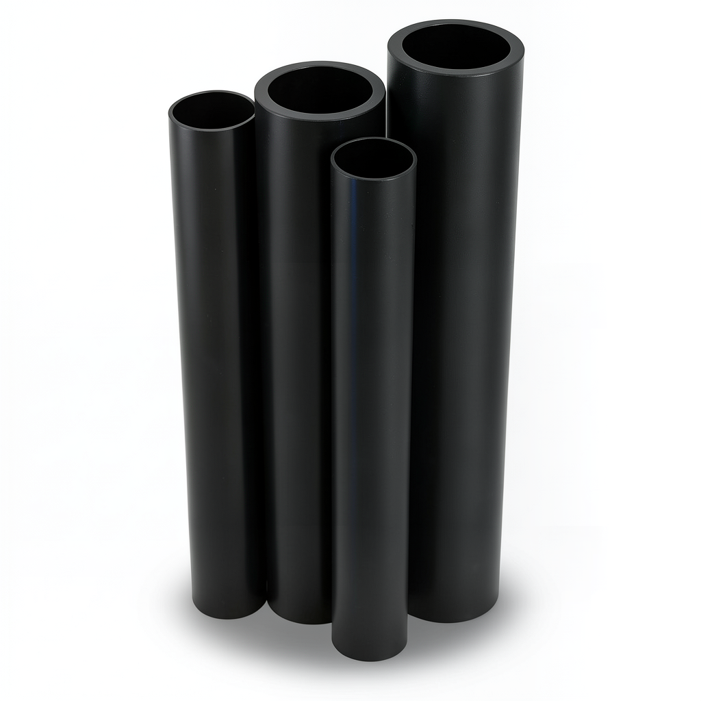 مواسير HDPE PE 63 ضغط 10 بار قطر خارجي 710 مم سمك 64.5 مم لون أسود