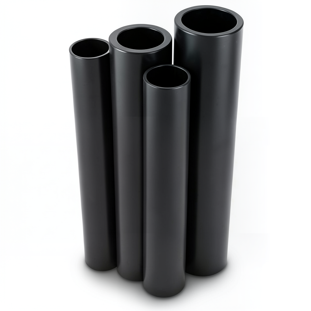 مواسير HDPE PE 63 ضغط 15.9 بار قطر 225 مم سمك 30.8 مم أسود