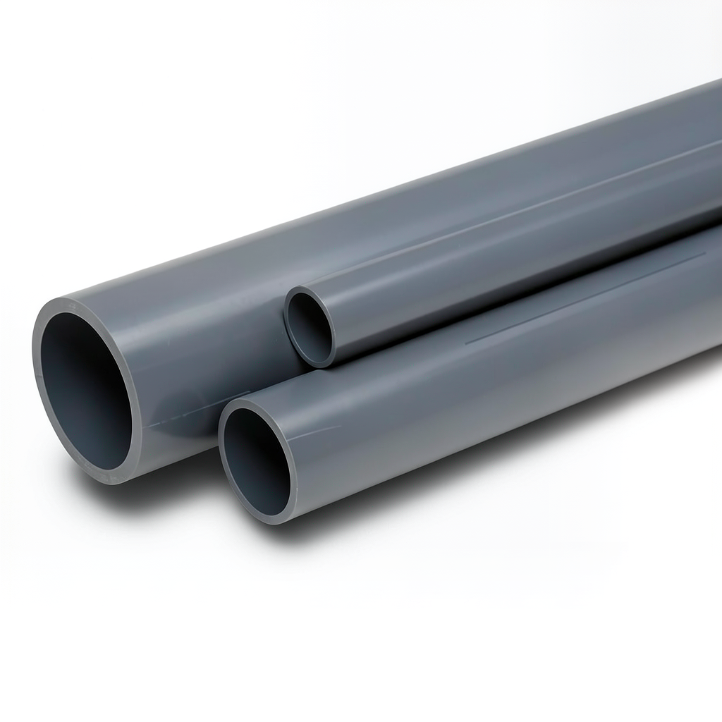 مواسير UPVC مقاس ¼ 1 إنش سمك 4.8 مم لون رمادي غامق