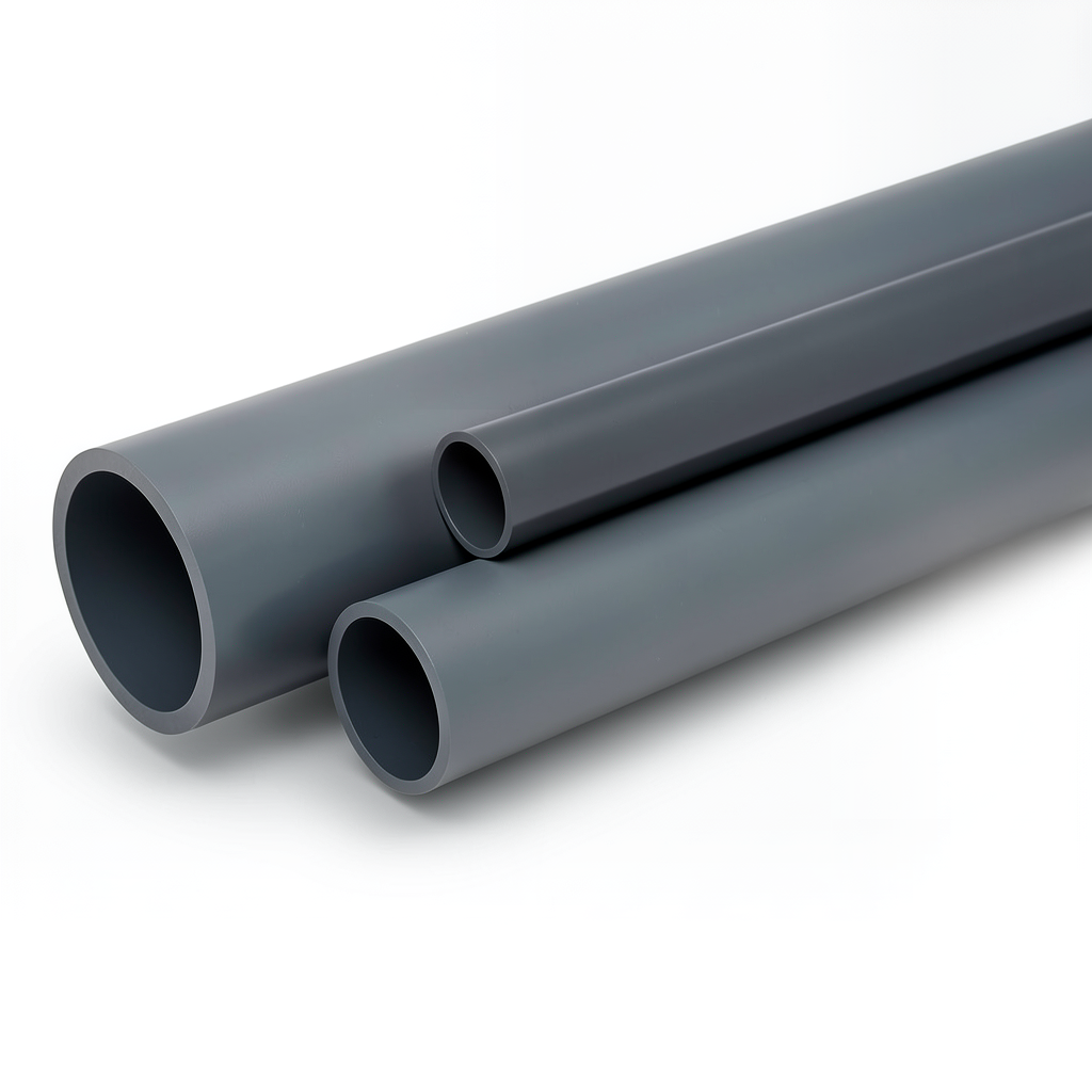 مواسير UPVC مقاس 2 إنش سمك 5.5 مم لون رمادي غامق