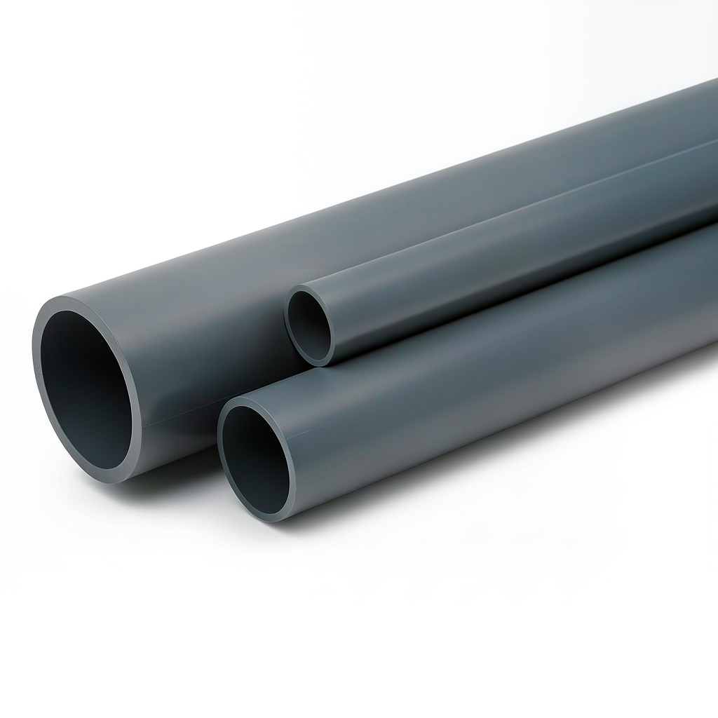 مواسير UPVC ضغط اسمي 9 بار مقاس 2 1/2 إنش سمك 3 مم لون رمادي غامق