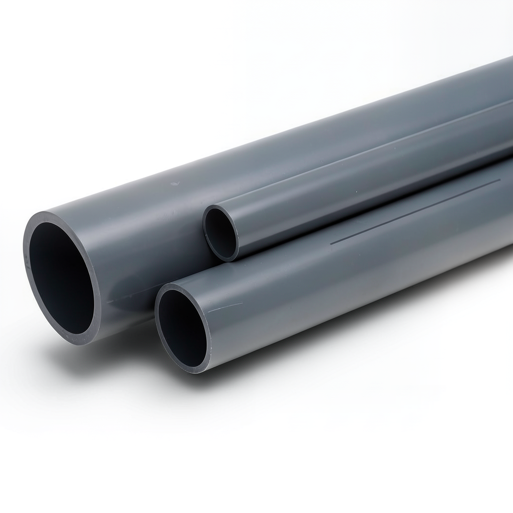 مواسير UPVC ضغط اسمي 6 بار مقاس 3 إنش سمك 2.9 مم لون رمادي غامق
