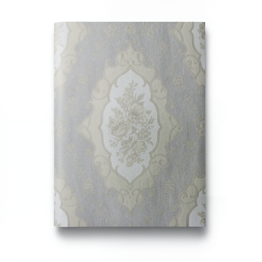 Italian Wallpaper Gray with Beige, 10m Length, 0.73m Width, Model 27008
