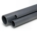 مواسير UPVC ضغط اسمي 12 بار مقاس 4 إنش سمك 6 مم لون رمادي غامق