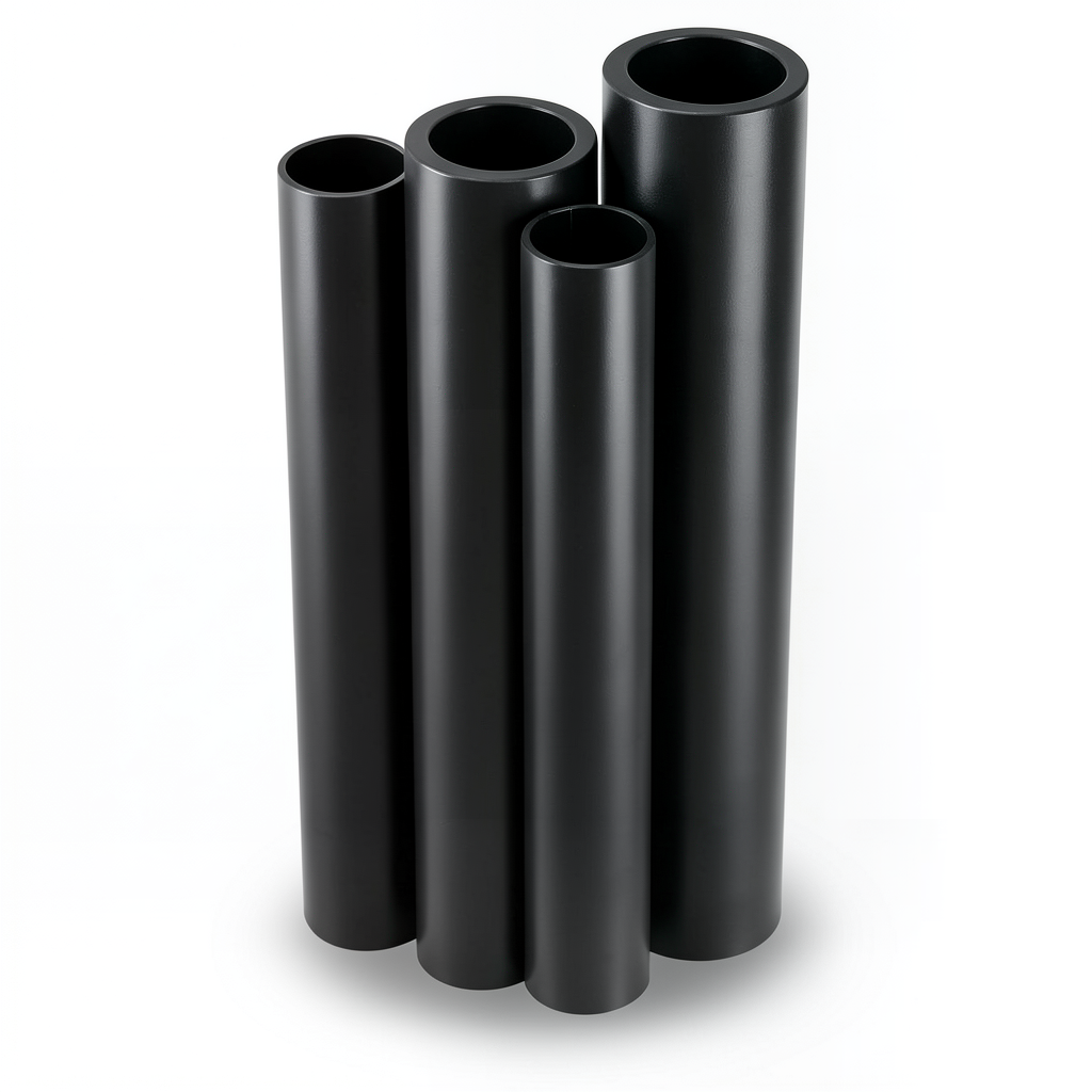 مواسير HDPE PE 63 ضغط اسمي 15.9 بار قطر خارجي 180 مم سمك 24.6 مم لون أسود
