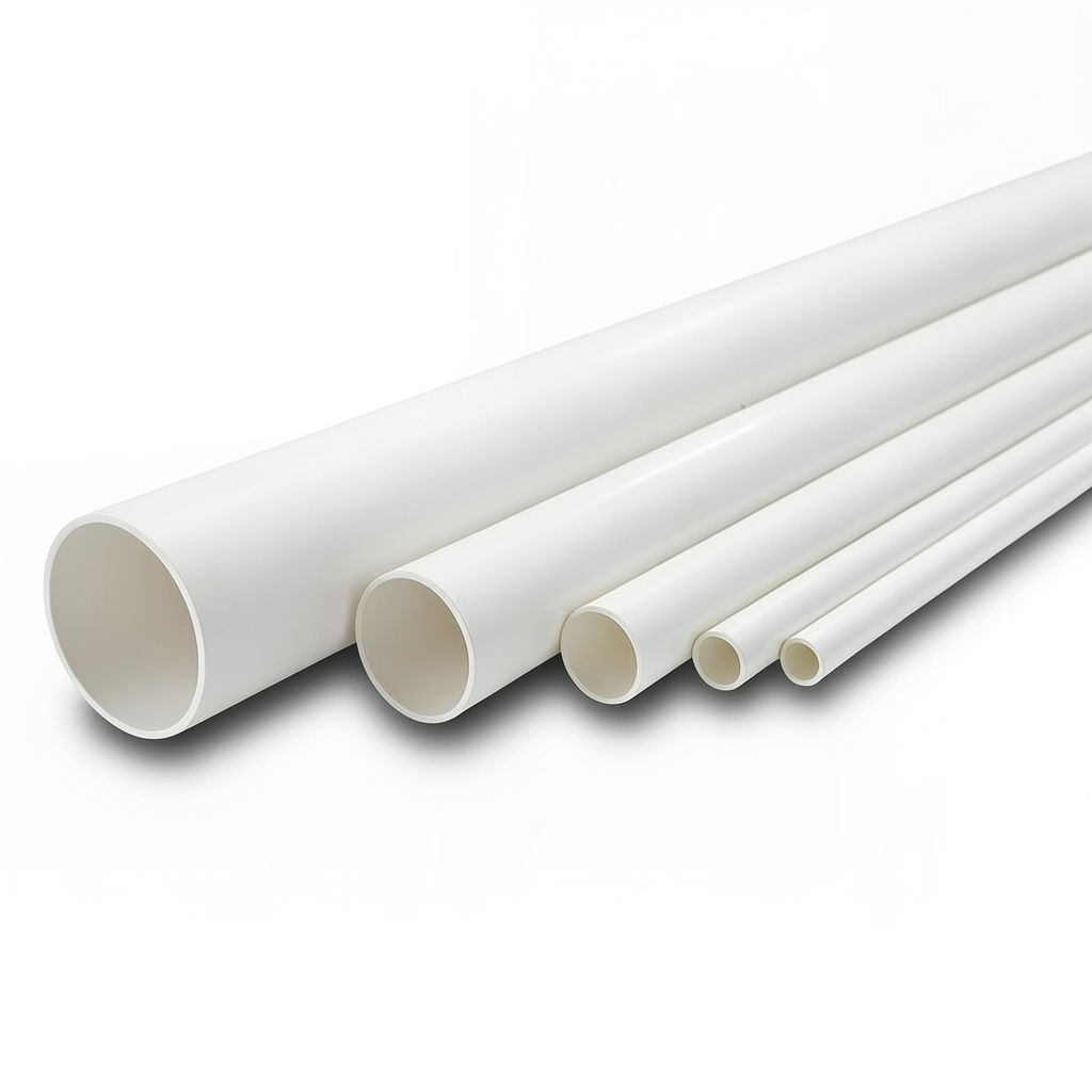 مواسير UPVC ضغط 21.7 بار مقاس 1 إنش سمك 2.46 مم لون أبيض