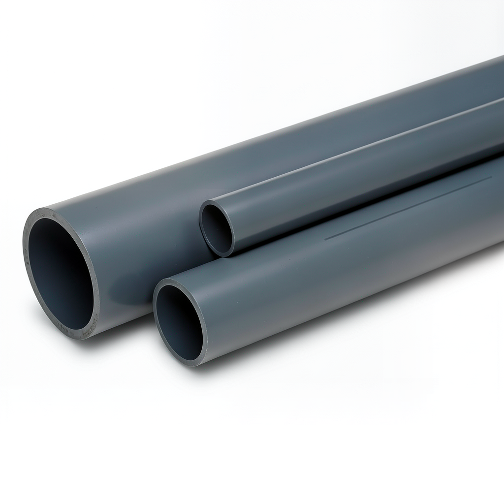 مواسير UPVC ضغط اسمي 9 بار مقاس 2 1/2 إنش سمك 3 مم لون رمادي غامق