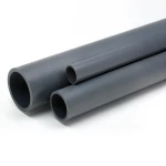 مواسير UPVC ضغط 15 بار مقاس 1/2 2 إنش سمك 4.8 مم لون رمادي غامق