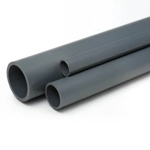 مواسير UPVC ضغط اسمي 12 بار مقاس 4 إنش سمك 6 مم لون رمادي غامق