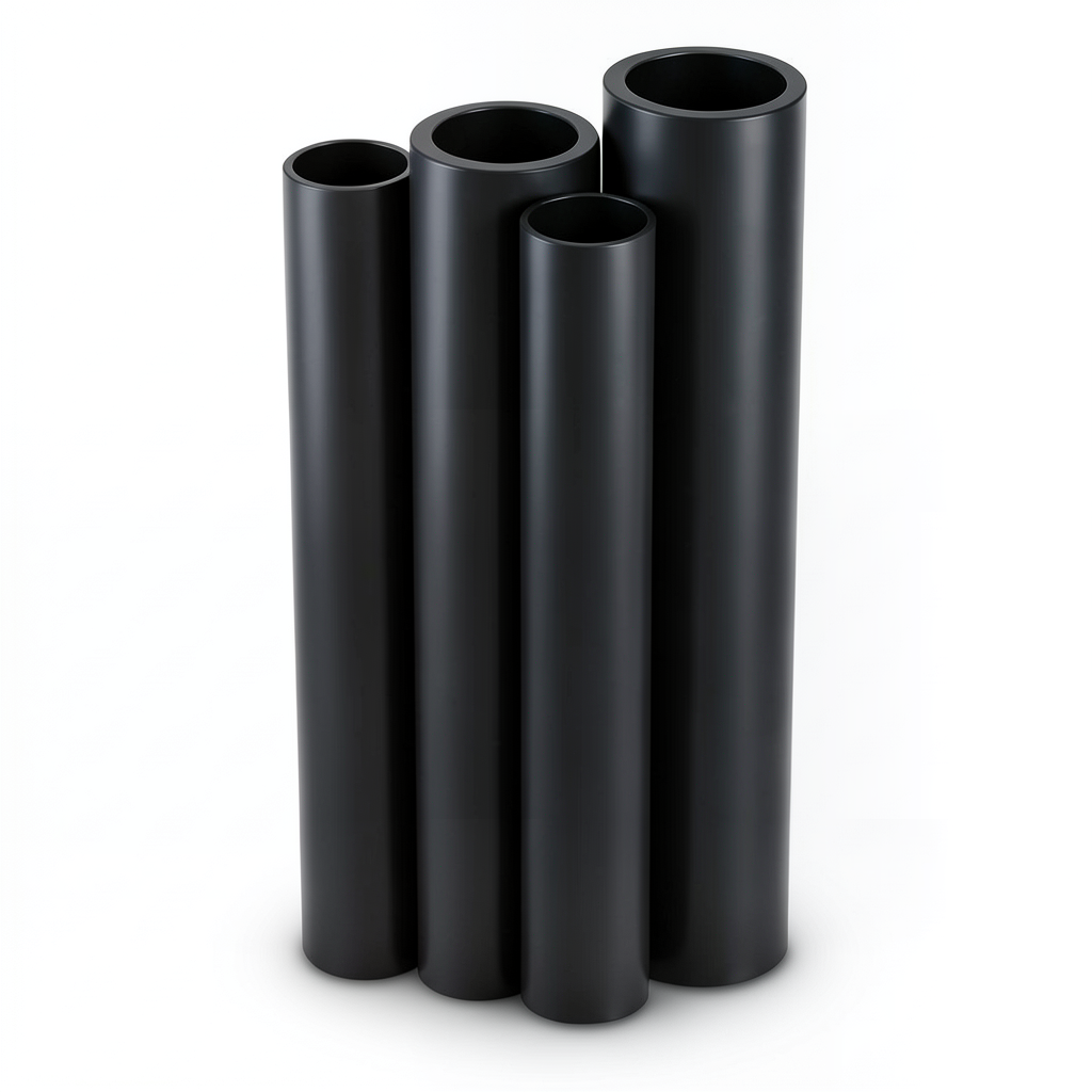 مواسير HDPE الراجحي PE 63 ضغط 15.9 بار قطر خارجي 200 مم سمك 27.4 مم لون أسود