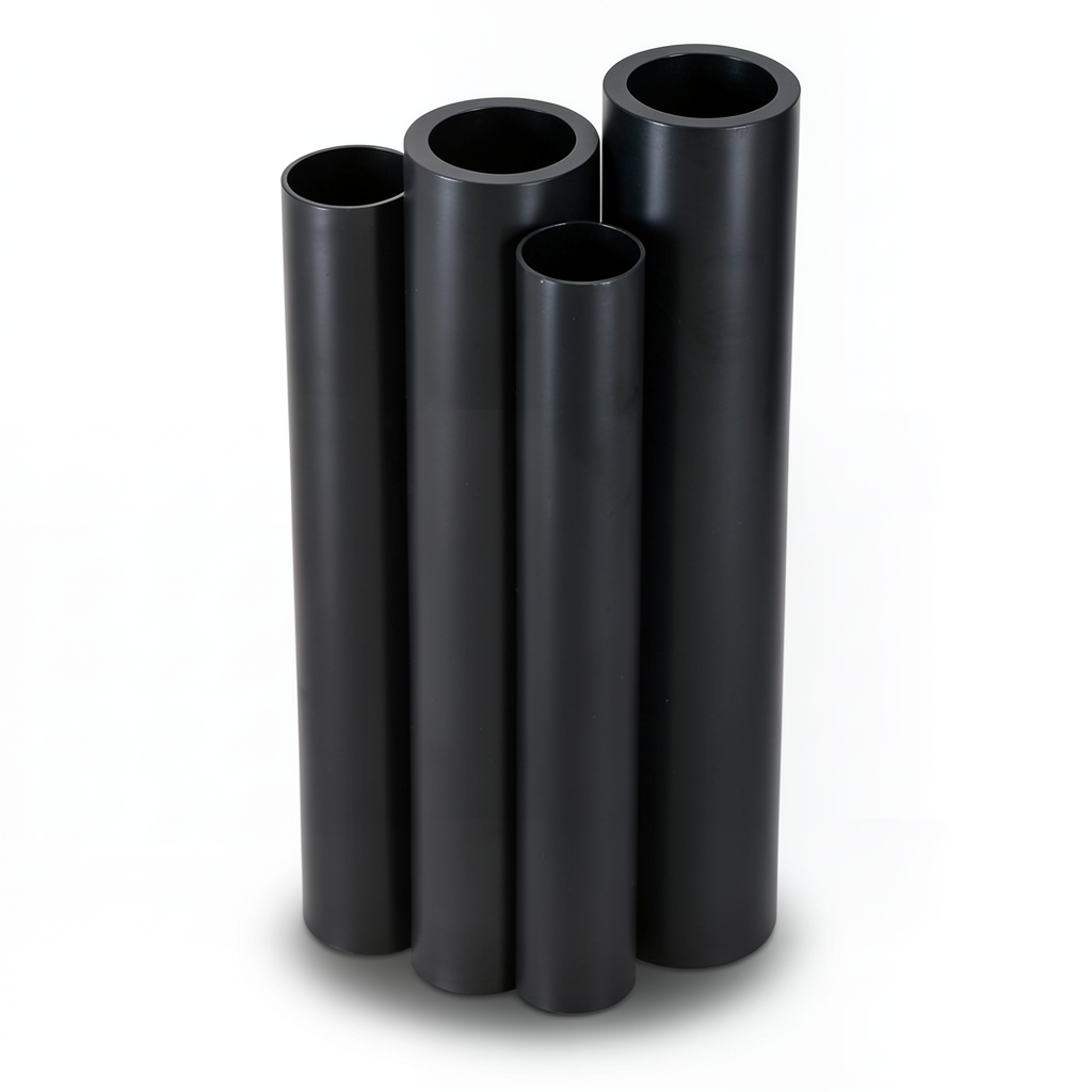 مواسير HDPE PE 63 ضغط 15.9 بار قطر 225 مم سمك 30.8 مم أسود
