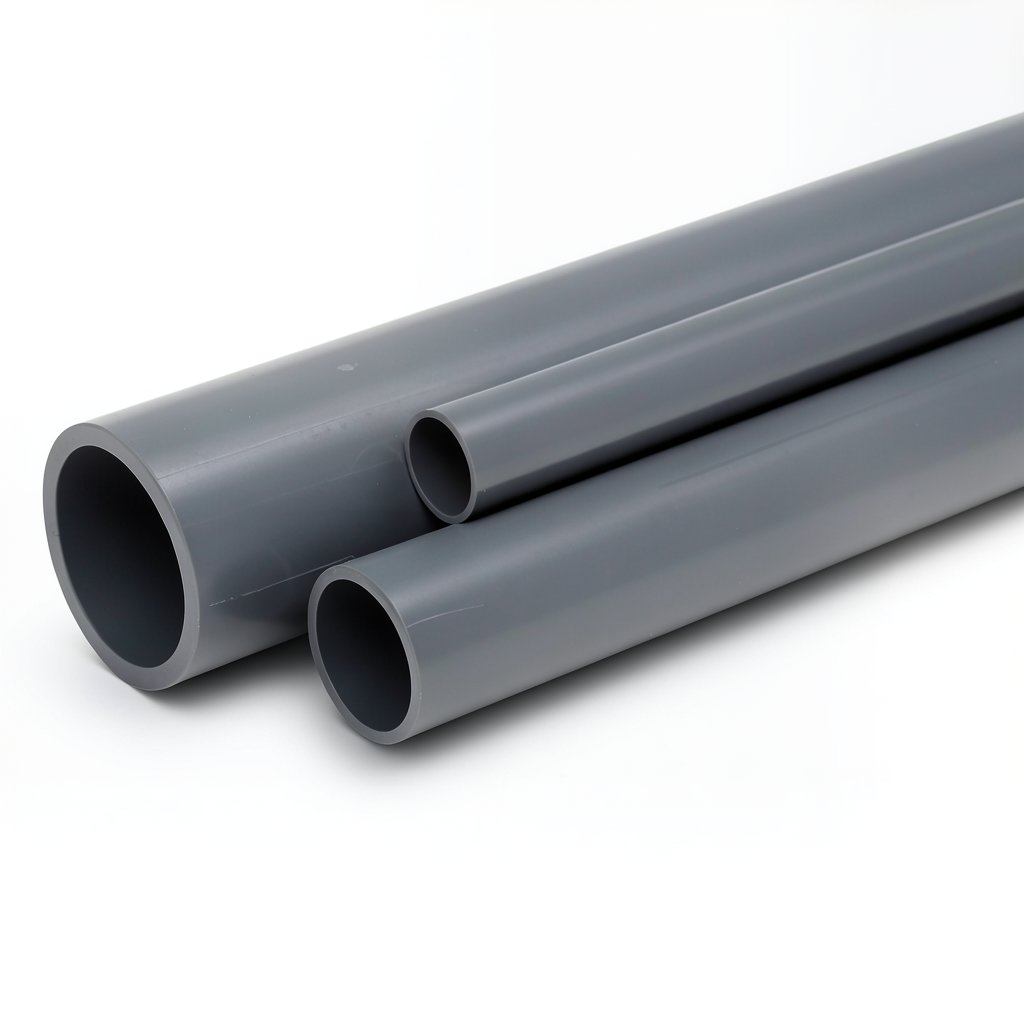 مواسير UPVC 5 إنش ضغط 12 بار سمك 7.3 مم لون رمادي غامق