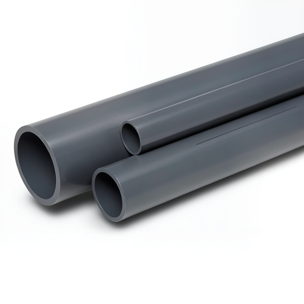 مواسير UPVC مقاس 6 إنش ضغط 6 بار سمك 4.5 مم لون رمادي غامق