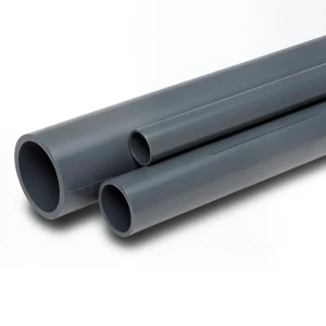 UPVC Pipes 9 Bar Pressure 8 Inch Size 7.8 mm Thickness Dark Gray