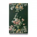 Floral wallpaper, length 10 m, width 0.70 m, dark green color, model 13017