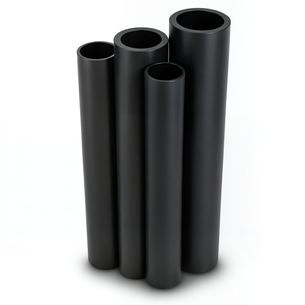 HDPE Pipes PE 80 Pressure 12.5 Bar Outside Diameter 200 mm Thickness 18.2 mm Black