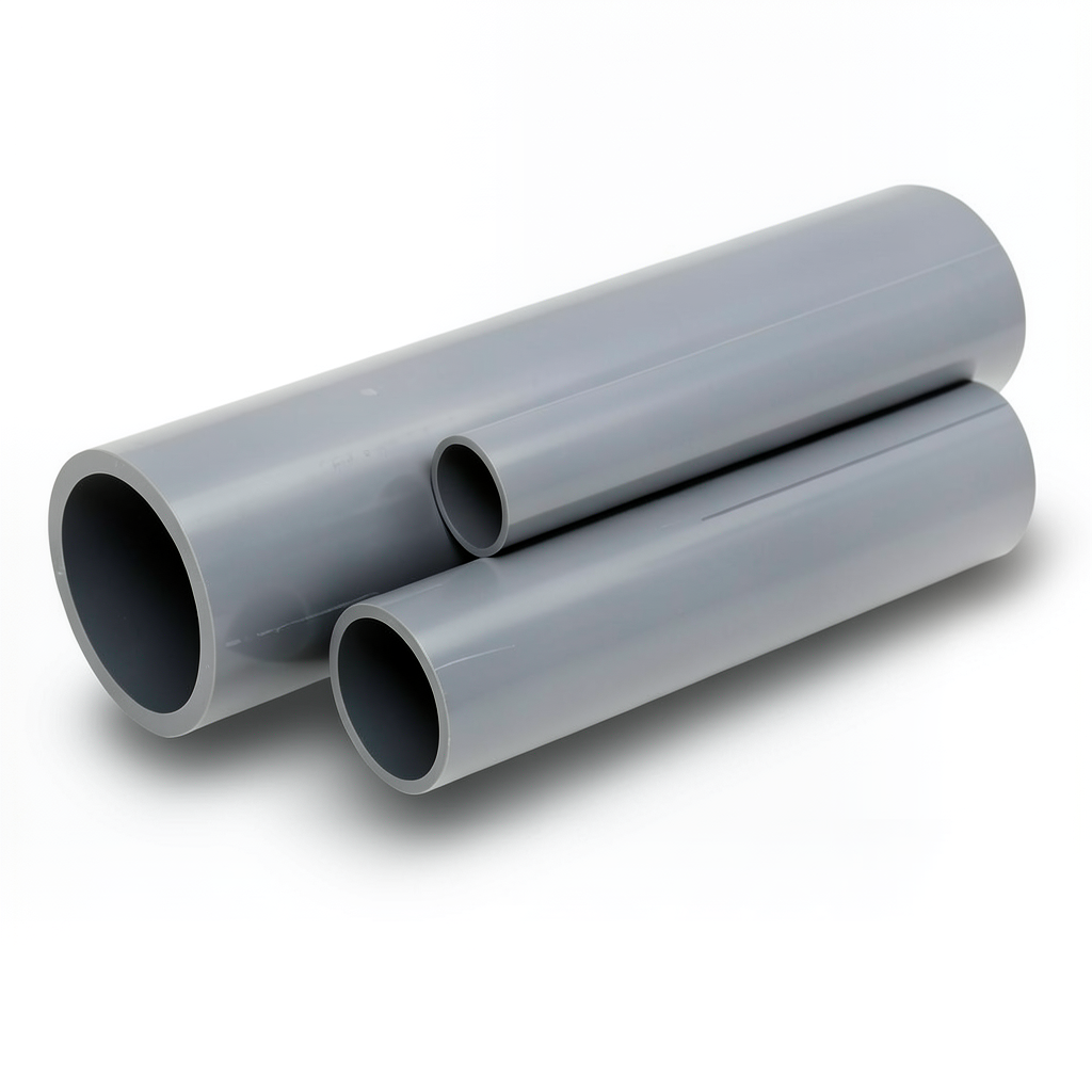مواسير UPVC مقاس 4 إنش سمك 2.3 مم لون رمادي