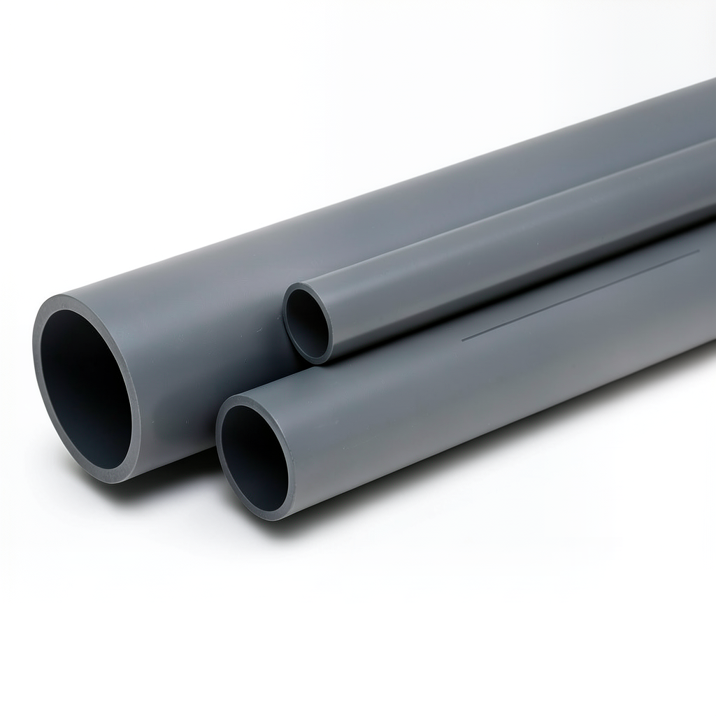 مواسير UPVC ضغط 6 بار مقاس 5 إنش سمك 3.8 مم لون رمادي غامق