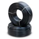 أنابيب HDPE PE 63 ضغط 15.9 بار قطر 75 مم سمك 10.3 مم أسود