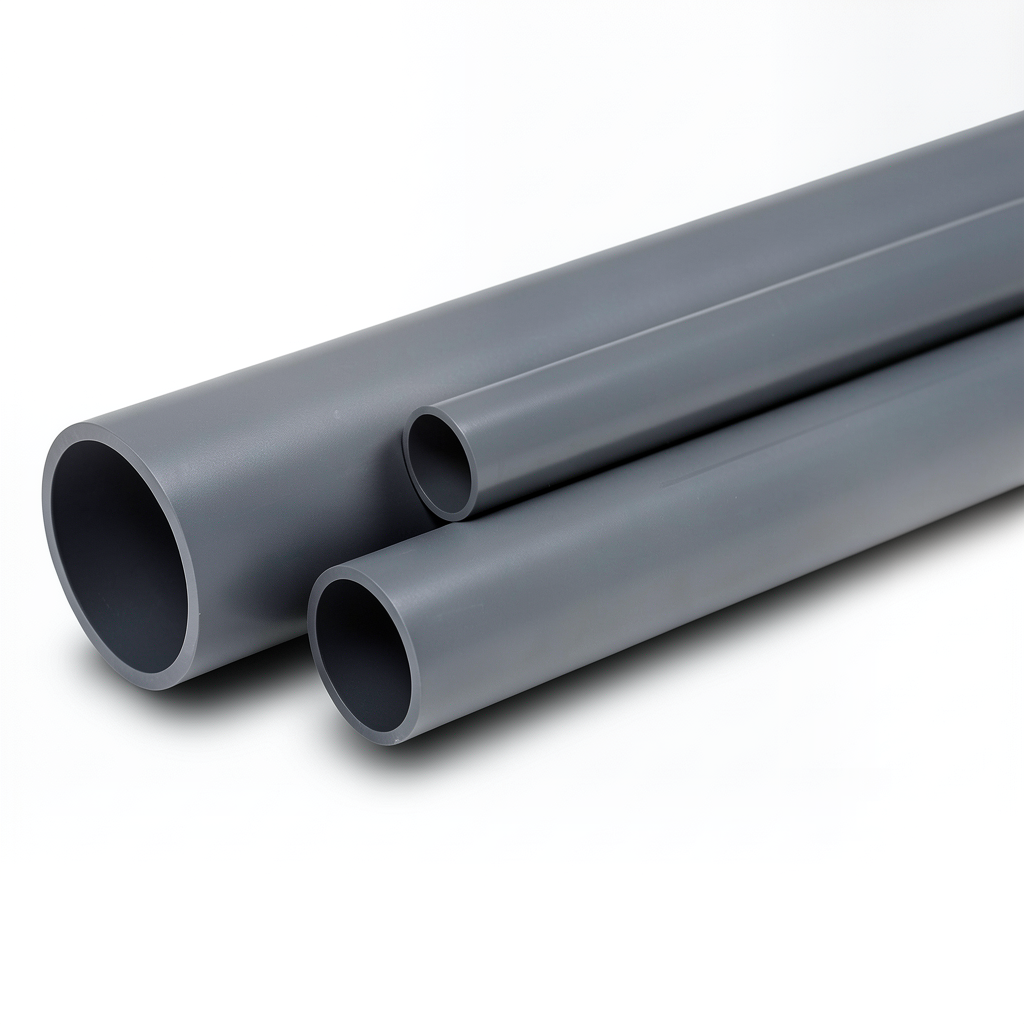 UPVC Pipes 5 Inch 12 Bar Pressure 7.3 mm Thickness Dark Gray