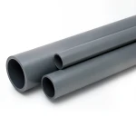 مواسير UPVC ضغط 15 بار مقاس 5 إنش سمك 9 مم لون رمادي غامق