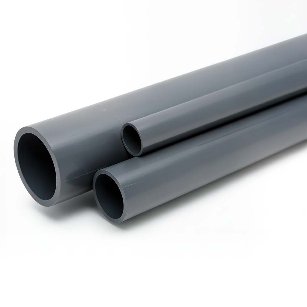 UPVC Pipes 6 Inch Thickness 6.6 mm Dark Gray, Pressure 9 Bar