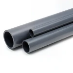UPVC Pipes 9 Bar Pressure 8 Inch Size 7.8 mm Thickness Dark Gray
