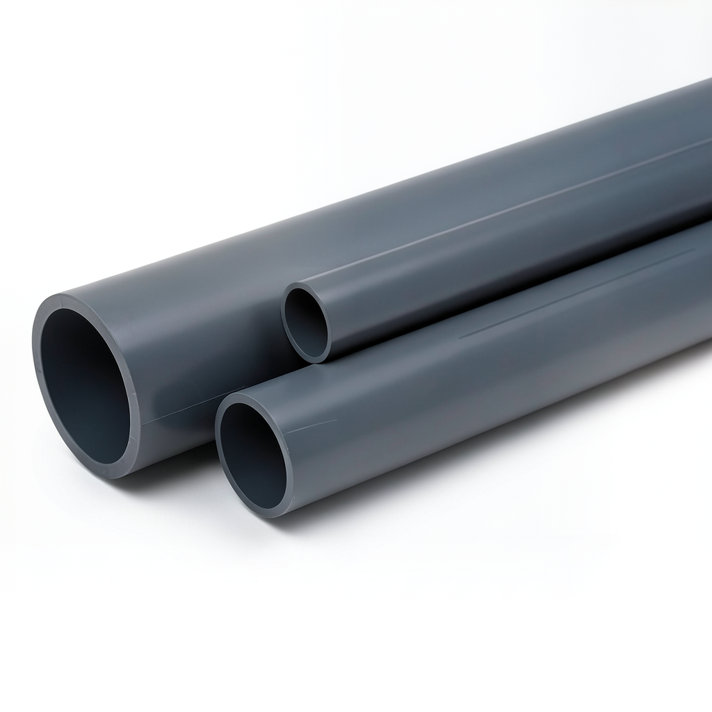 UPVC Pipes 10 Bar Pressure 8 Inch Diameter 10.3 mm Thickness Dark Gray